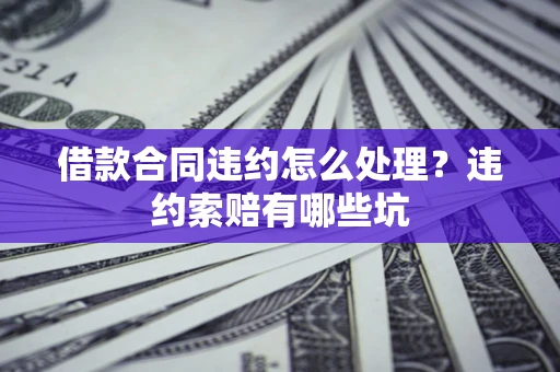 武汉借款合同违约怎么处理？违约索赔有哪些坑