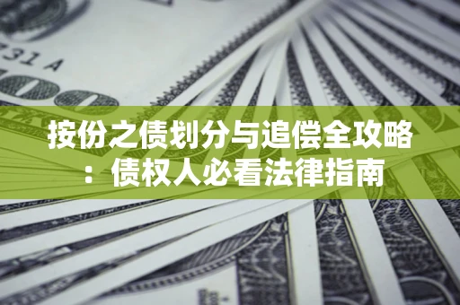 武汉按份之债划分与追偿全攻略：债权人必看法律指南