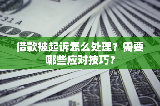 武汉借款被起诉怎么处理？需要哪些应对技巧？